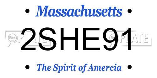 2SHE91 Massachusetts License Plate