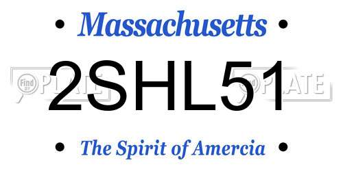 2SHL51 Massachusetts License Plate