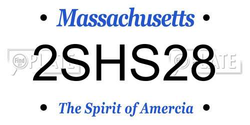 2SHS28 Massachusetts License Plate