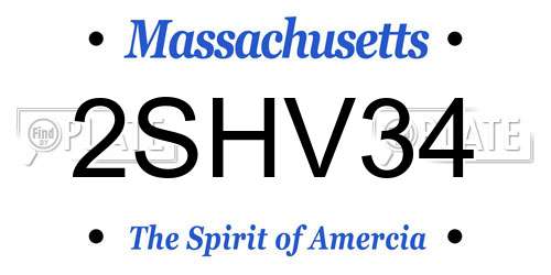 2SHV34 Massachusetts License Plate