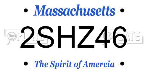 2SHZ46 Massachusetts License Plate