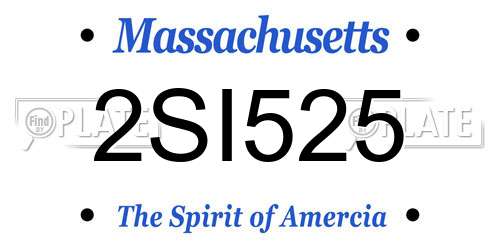 2SI525 Massachusetts License Plate