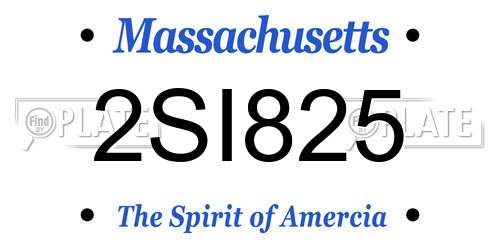 2SI825 Massachusetts License Plate