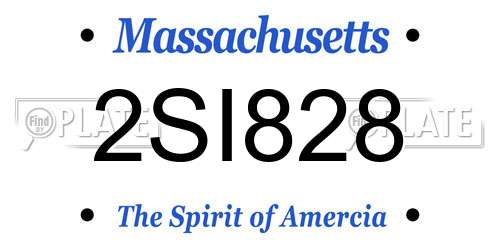 2SI828 Massachusetts License Plate