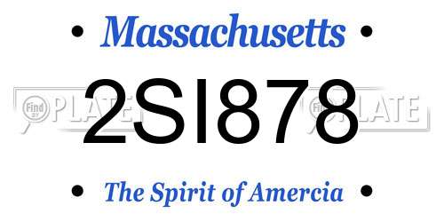 2SI878 Massachusetts License Plate