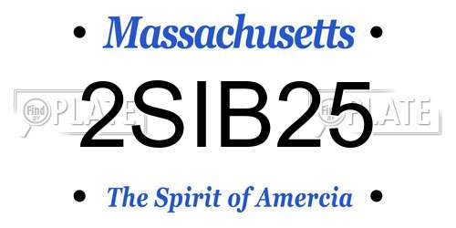 2SIB25 Massachusetts License Plate