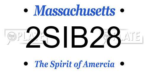 2SIB28 Massachusetts License Plate