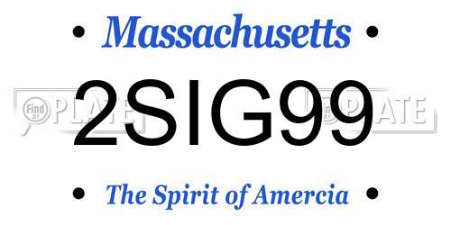 2SIG99 Massachusetts License Plate