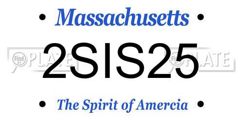 2SIS25 Massachusetts License Plate