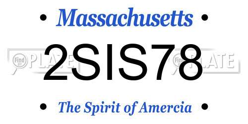 2SIS78 Massachusetts License Plate