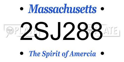 2SJ288 Massachusetts License Plate