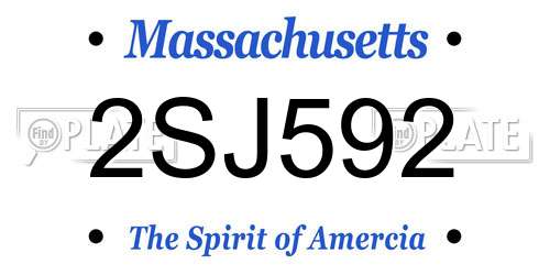 2SJ592 Massachusetts License Plate