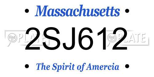2SJ612 Massachusetts License Plate