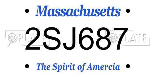 2SJ687 Massachusetts License Plate