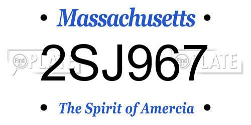 2SJ967 Massachusetts License Plate
