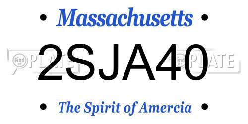 2SJA40 Massachusetts License Plate