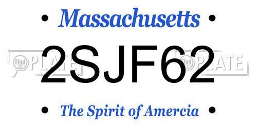 2SJF62 Massachusetts License Plate