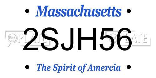 2SJH56 Massachusetts License Plate