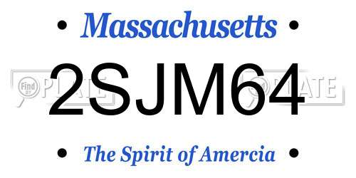 2SJM64 Massachusetts License Plate