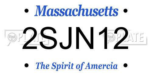 2SJN12 Massachusetts License Plate