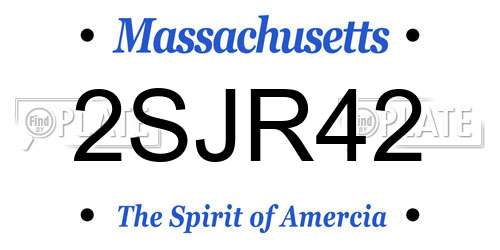 2SJR42 Massachusetts License Plate