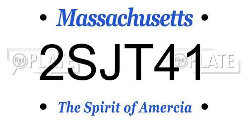 2SJT41 Massachusetts License Plate