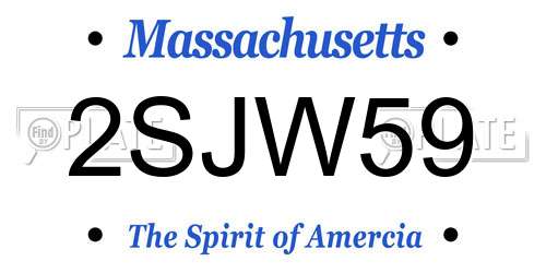 2SJW59 Massachusetts License Plate
