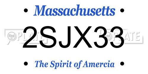 2SJX33 Massachusetts License Plate