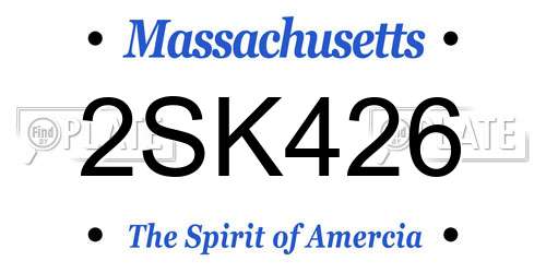 2SK426 Massachusetts License Plate