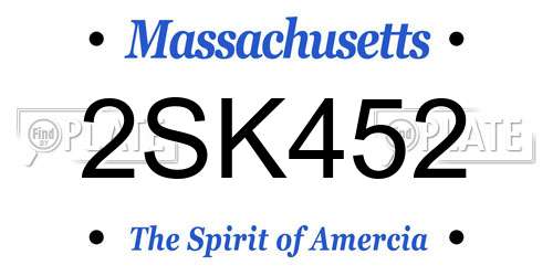 2SK452 Massachusetts License Plate