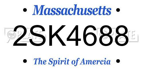 2SK4688 Massachusetts License Plate