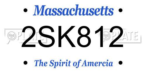 2SK812 Massachusetts License Plate