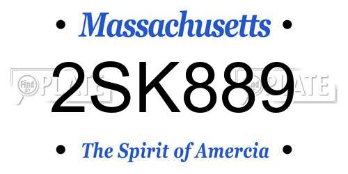 2SK889 Massachusetts License Plate