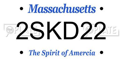 2SKD22 Massachusetts License Plate