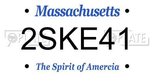 2SKE41 Massachusetts License Plate