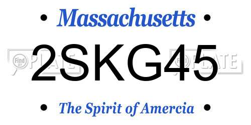 2SKG45 Massachusetts License Plate