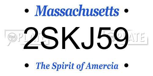2SKJ59 Massachusetts License Plate