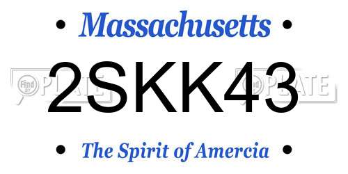 2SKK43 Massachusetts License Plate
