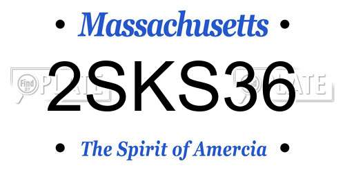 2SKS36 Massachusetts License Plate