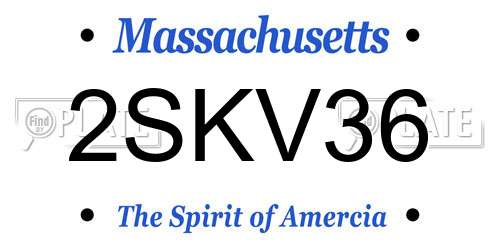 2SKV36 Massachusetts License Plate