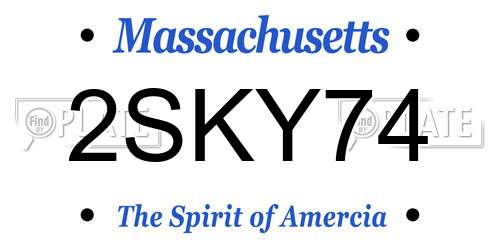 2SKY74 Massachusetts License Plate