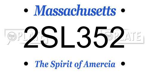 2SL352 Massachusetts License Plate
