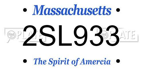 2SL933 Massachusetts License Plate