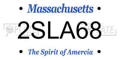 2SLA68 Massachusetts License Plate