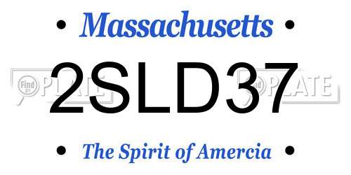 2SLD37 Massachusetts License Plate