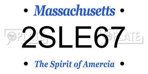 2SLE67 Massachusetts License Plate