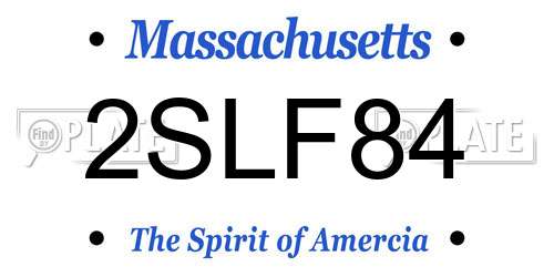 2SLF84 Massachusetts License Plate