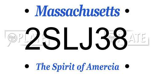 2SLJ38 Massachusetts License Plate