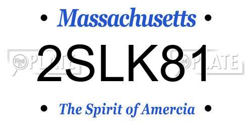 2SLK81 Massachusetts License Plate