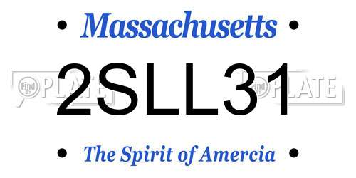 2SLL31 Massachusetts License Plate
